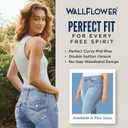 WallFlower Luscious Curvy Bootcut Jeans for Women, Mid-Rise Insta Stretch Denim, Size-Inclusive Juniors Jeans (Blue)