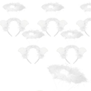 Unittype 12 Pcs White Feather Elastic Angel Headbands for Adults Christmas Mardi Gras Party
