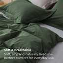 Bedsure 100% Washed Cotton Duvet Cover King Size - Olive Green Minimalist Bedding Set Linen Like - PureWoven Plain Simple & Soft Comforter Cover for All Seasons (Olive Green, King, 104"x90")