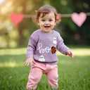 FOMOYUU Baby Girl Boy Knit Sweater Halloween Outfit Embroidery Warm Crewneck Long Sleeve Tops Fall Winter Clothes (2-3T, Purple)