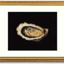 Atterrirart Gold Framed Oyster Wall Art, 13 * 16inch, Vintage Kitchen Canvas Prints Aesthetic, Coastal Minimalist Wall Decor Artwork, Beachy Seashell Wall Art for Living Room, Dining Room, Ready To Hang