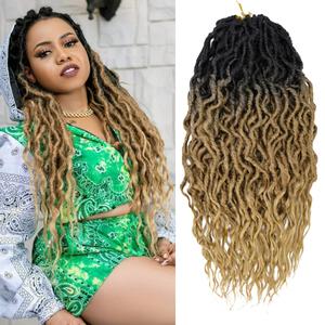 LOSMOEER 6 Packs Faux Locs Crochet Hair 24 Inch Soft Locs Crochet Braid Pre Looped Goddess Locs Crochet Hair for Women Queen Locs Crochet Braids with Curly Ends Synthetic Braiding Hair Extensions (OT27#)