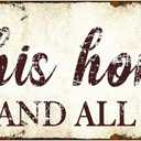 Farmhouse Bless This Home Metal Sign - 16x4 Inch Rustic Family Wall Art with Vintage Finish, Entryway Decor for Christian Households and Cozy Kitchens, Heartwarming Housewarming Gift (QQ-67)