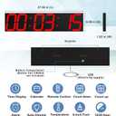 CHKOSDA Digital Wall Clock, Oversize Led Digital Clock Large Display with Auto Dimmer, Huge Countdown Timer with Remote Control, 27" Wide Led Display, 6 Digits, Wall Mount, Date and Temperature (Red)