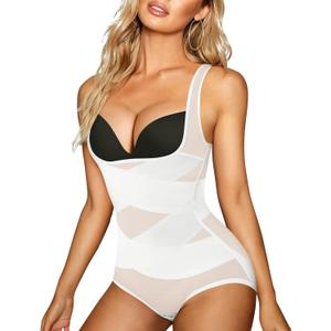 REYEOGO Shapewear Bodysuit for Women Tummy Control Butt Lifter Panty Hi-Waist Trainer Stomach Body Shaper Slimming Girdles (Large)