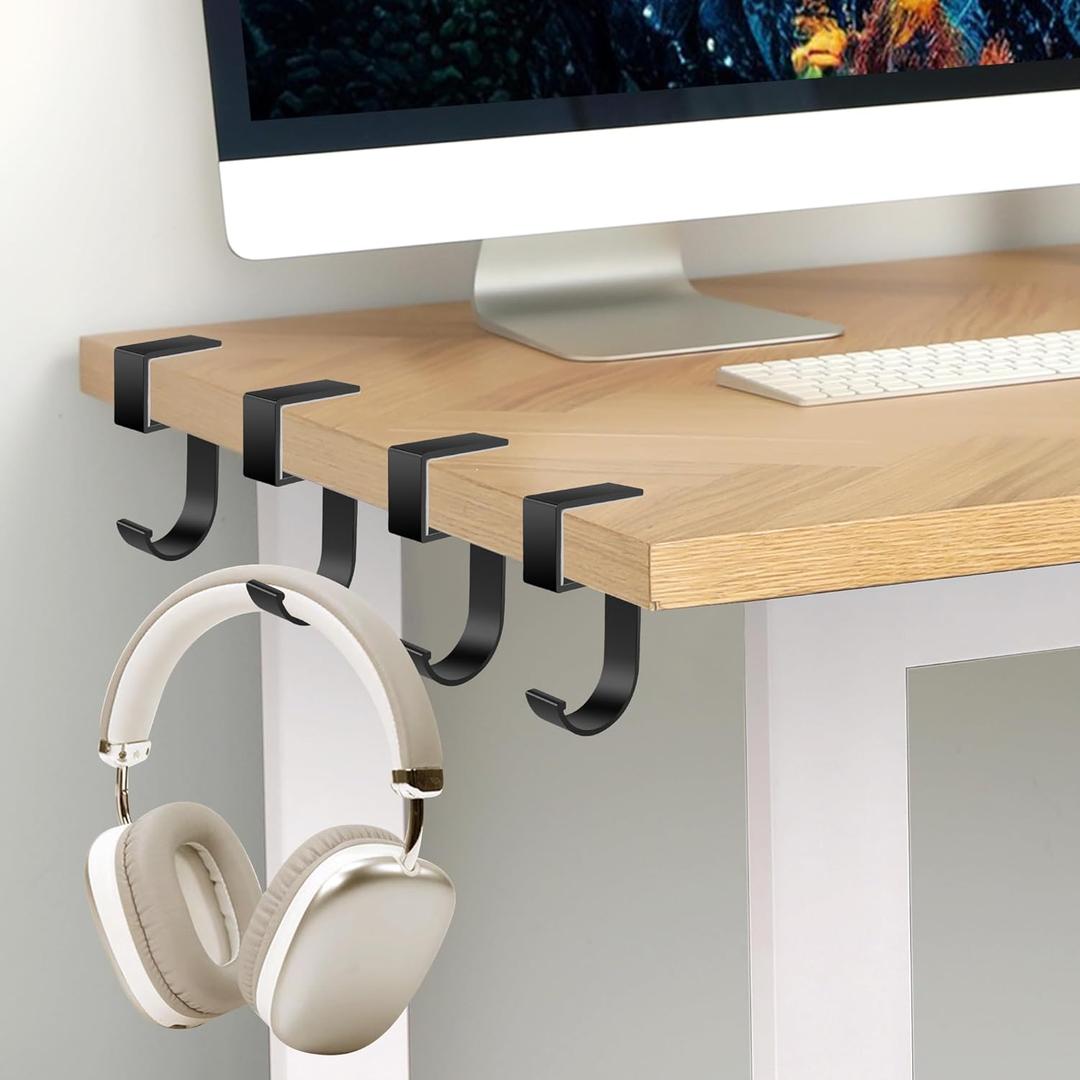 4PCS Purse Holder for Table - Nail Free Purse Hook for Table, Portable Purse Hanger for Bags Headphones Backpacks Umbrellas and Cups