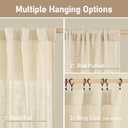 LAMIT Beige Linen Curtains for Living Room 2 Panels Set, 84 Inch Faux Linen Textured Light Filtering Drapes Back Tab and Rod Pocket Boho Panels for Farmhouse/Bedroom/Porch, 52 x 84 Inch