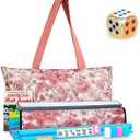 American Mahjong Set, 166 Premium Scratch-Resistant Tiles with 4 Upgraded Rack Pushers & Dice, Portable Soft Carry Case, Complete Traditional Mah Jongg Game Set for Family Party, Travel & Gift, 1.2 x 0.9 x 0.5 inches