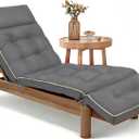 MAGIC ELEPHANT Chaise Lounge Cushion Outdoor, Memory Foam Replacement Patio Pool Lounge Chair Cushion with Ties for Outdoor Furniture, 74 x 22 x 4 Inch (Gray)