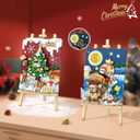 Mini Building Christmas Tree 3D Painting Block Set, 667PCS DIY Creative Stereograph Building Model Kit, MOC Construction Toy, Not Compatible with Maior Brands Building Bricks (1283)