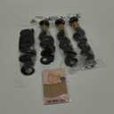 Body Wave Bundles with Closure Human Hair 16 18 20+14 Inch Human Hair Bundles with Closure 100% Brazilian Virgin Hair 3 Bundles with 4x4 Lace Closure Natural Black