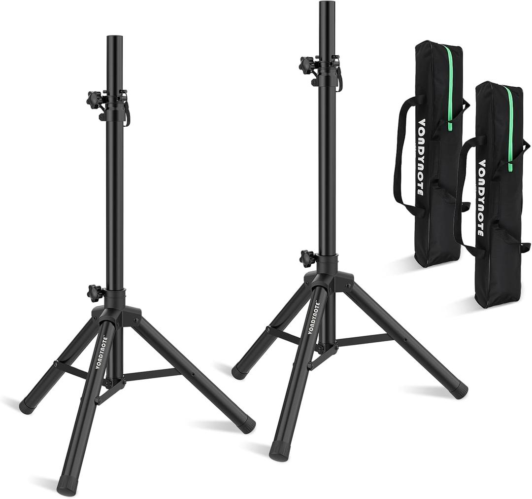 Vondynote Pair of Tripod Speaker Stands Adjustable Height 33.5"- 53.5" Slim Mini Speaker Stand PA DJ Short Speaker Stand with Carry Bags