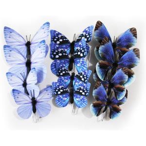 ConetoRosa 12PCS 2Sizes Butterfly Wall Decor, 3D Decorations for Home, Room, Bedroom, Nursery, Wedding, Christmas, Birthday (Blue)