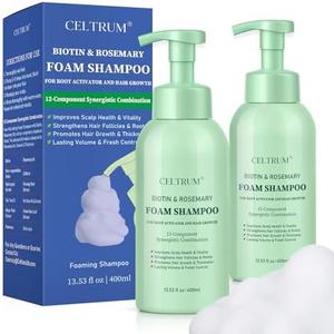 Foam Shampoo with Biotin & Rosemary for Hair Growth, Root Activator for Men and Women, 12-Component Synergistic Blend for Visibly Thicker Hair - 13.53 fl oz (Pack of 2)