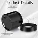 Patelai 4 Pieces Round Wide-mouth Leak Proof Plastic Container Jars with Lids for Travel Storage Makeup Beauty Products Face Creams Oils Salves Ointments DIY Making(6 Ounce,Pure Black)