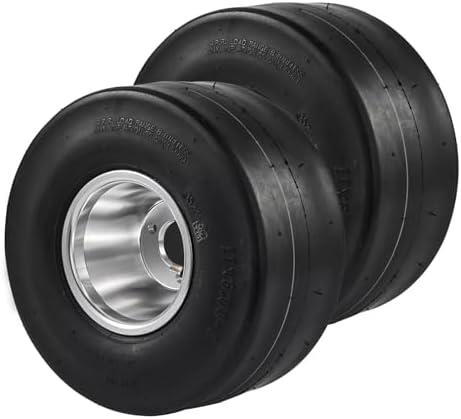VEVOR Go Kart Tires and Rims, 11x6-5" Go Kart Wheels, 2-Pack Rear Wheels, Aluminum Alloy Rims and Rubber Tires, Hub-Rim Fit Bolt Pattern 1.57 inch with 3 Bolt Holes, Replacement Pneumatic Tire
