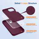 Miracase Designed for iPhone 14 Case with Screen Protector,[Upgraded Enhanced Camera Protection],Shockproof Liquid Silicone Case with Microfiber Lining, 6.1 inch, Wine Red