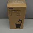 DASITON Makeup Brush Holder with Lid,4 Slots Makeup Brush Organizer,Automatic Lifting Makeup Cosmetics Organizer,for Vanity Decor,Bathroom Countertop,Dustproof Cosmetic Brushes Container(Silver-Black)