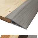 1/2" to 3/5" Height Threshold Ramp - Rubber Threshold, Floor Transition Strip, Door Strip, Wheelchair Ramp, Carpet to Tile Strip (Gray Oak Ash, 80 inches)