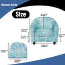 Club Chair Slipcover Printed 2 Piece Round Barrel Chair Cover Tub Armchair Covers with Elastic Bottom Chair Coverings Furniture Protector for Bar Counter (Flower Shadow+lake Blue)