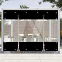 ele ELEOPTION Curtains for Patio with Double Zip Door Enclosure Outdoor Tarp Heavy Duty 100% Waterproof Rain Snow Wind Curtains for Gazebo Garden, Pergola, Porch Black (Size: 8ft x 15ft)