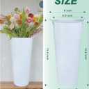 vensovo Metal Flower Bucket Vase, 15 Inch Tall Pure White Rustic Farmhouse Centerpiece for Spring Home Decor & Wedding, Set of 6