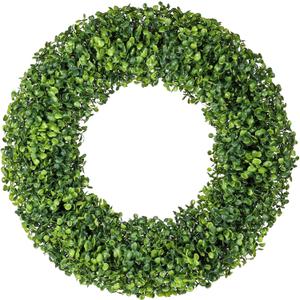 Spring Wreaths, 20" Summer Wreath, Boxwood Wreaths for Front Door, for Spring, Summer, Fall or Winter Wreath,Used for Farmhouse, Room Indoors,Outdoors, corridors, Offices. (Green)
