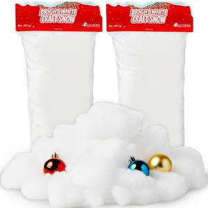 Eucatus 2 Pack Fake Snow Fluff Sheet  30 sqft Fluffy Cotton-Like Christmas Snow for Mantle, Tabletop, Winter Village, Tree Base & Nativity Display Decoration