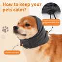 Dog Ear Muffs & Wrap - Noise Protection, Anxiety Relief & Winter Ear Covers for Bath & Thunderstorms (L-Head Circle(15.7"~22.1"), Dark Grey)