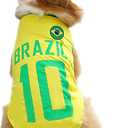 GabeFish Dog World Cup T Shirt Pets Football Jersey Sports Soccer National Team Vest Cat Summer Cool Clothes Apparel Yellow 6X-Large