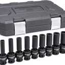 GEARWRENCH 10 Pc. 1/2" Drive 6 Pt. Deep Universal Impact Socket Set, Metric - 84945N