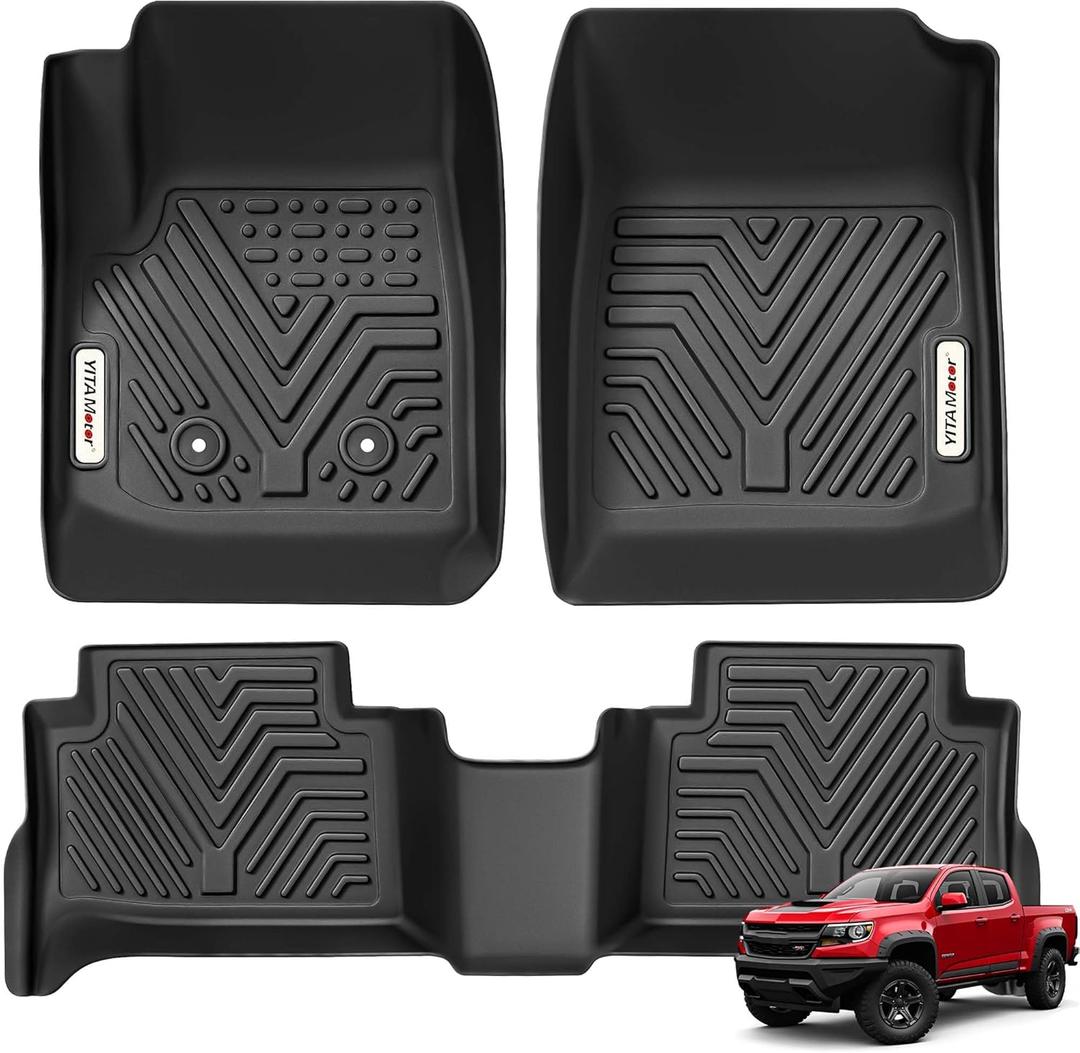 YITAMOTOR Floor Mats Compatible with 2015-2022 Chevy Colorado Crew Cab/GMC Canyon Crew Cab, Custom Fit Floor Liners, 1st & 2nd Row All Weather Protection, Black YITAMOTOR Floor Mats Compatible with 2015-2022 Chevy Colorado Crew Cab/GMC Canyon Crew Cab, Custom Fit Floor Liners, 1st & 2nd Row All Weather Protection, Black
