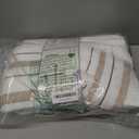 Bath Towel Set_White Towel For Bathroom, Luxury Hotel &Spa Quality, 100% Cotton .Includes 2 Large Bath Towels, 2 Hand Towels and 2 Washcloths.Super Soft, Absorbent & Decorative (White/Brown)