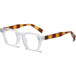 Gleyemor Stylish Blue Light Glasses for Men Women, Fashion Computer Glasses HD Clear Anti Blue Ray Lens, 04 Matte Transparent Frame 