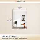 Keonjinn Home Gym Mirror 48"x32", Safety Tempered Glass for Gym