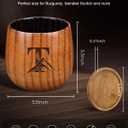 Charred Wooden Whiskey Glasses Personalized Bourbon Drinking Glass Ideas Gifts for Men Husband, Dad, Brother, Whiskey Lovers Birthday Insulated Old Fashioned Glass Whiskey Tumbler T