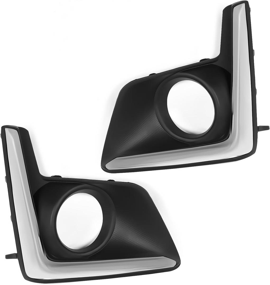 Pair Front Fog Light Cover Trim Set Compatible with Crosstrek 2016-2017 Left and Right Side Fog Lamp Bezel Textured Black 57731FJ420 57731FJ430