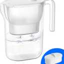 Waterdrop Water Filter Pitcher, 200-Gallon Long-Life, Countertop NSF Certified Water Purifier, Replaces 6,400 Plastic Water Bottles a Year, Reduces Chlorine, PFOA/PFOS, 7-Cup, White