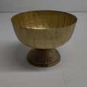 Distressed Gold Metal Compote Bowl | Gold Compote Vase l Lita Metal Vase l Indoor and Outdoor Compote for Any Event (7.75"x 5.75")