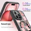 FUNMIKO for iPhone 15 Pro Case Wireless Charging & Military-Grade Protection - Cute Floral Design for Women Girls, Non-Slip Matte Cover with Shockproof Corners - Boots and Bows