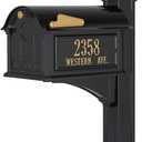 Balmoral Side Plaques Mailbox Post Package -Black
