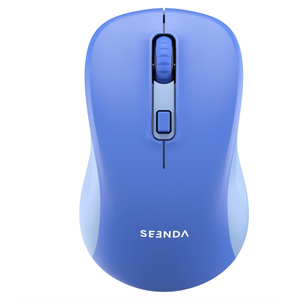 seenda Bluetooth Wireless Mouse, Bluetooth & 2.4G USB Dual Mode, Quiet Clicks, Smooth Tracking, 3-Level Adjustable 1600 DPI,Compact and Portable Mouse for Laptops, Tablets and More-Blue