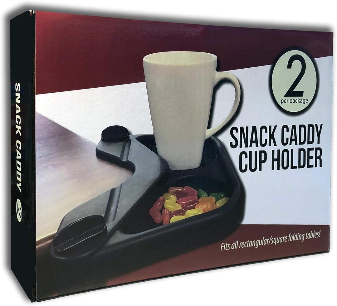 Snack Caddy and Cup Holder for Game and Card Tables 