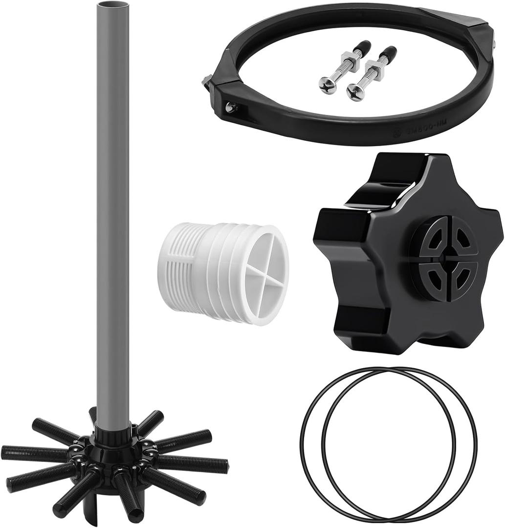 VIHOSE 4 Pcs SX180DA Lateral Assembly with Center Pipe, GMX600NM Valve Clamp 8 to 8.5 inch, GMX600F Ring, Drain Cap Assembly Compatible with Hayward SX180LA