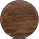 16 Inches Round Walnut Wood Cutting Board for Kitchen, Wooden Chopping Board With Juice Grooves