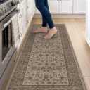 DEXI Kitchen Floor Mats Cushioned Anti Fatigue Runner 23x59 Brown Floral