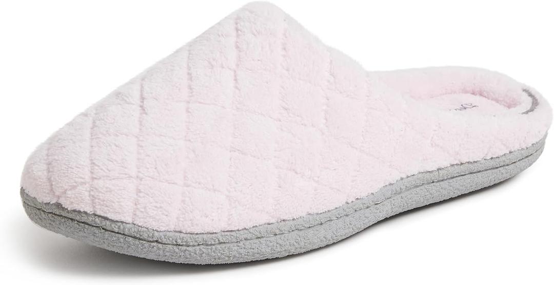 Dearfoams Women's Leslie Quilted Terry Clog with Wide Widths Slipper 5-6