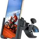 Bike Phone Mount Holder,【Biking & Recording Video】 2025 Universal Motorcycle Phone Mount Bicycle Accessories Handlebar Cell Phone Clamp for Scooter, Compatible with iPhone 16/15 Pro Max, Red