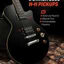Donner DSC-128 Electric Guitar, 39" Solid Body Beginner Full Size Kit with Bag, Strap & Cable, Black