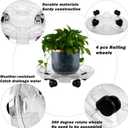 4 Packs 16 Inches Extra-large Clear Plant Caddy Plant Saucers on Wheels Rolling Plant Stands Heavy-duty Plant Dolly Plastic Planter Roller Base Pot Movers Outdoor Plant Tray Coaster